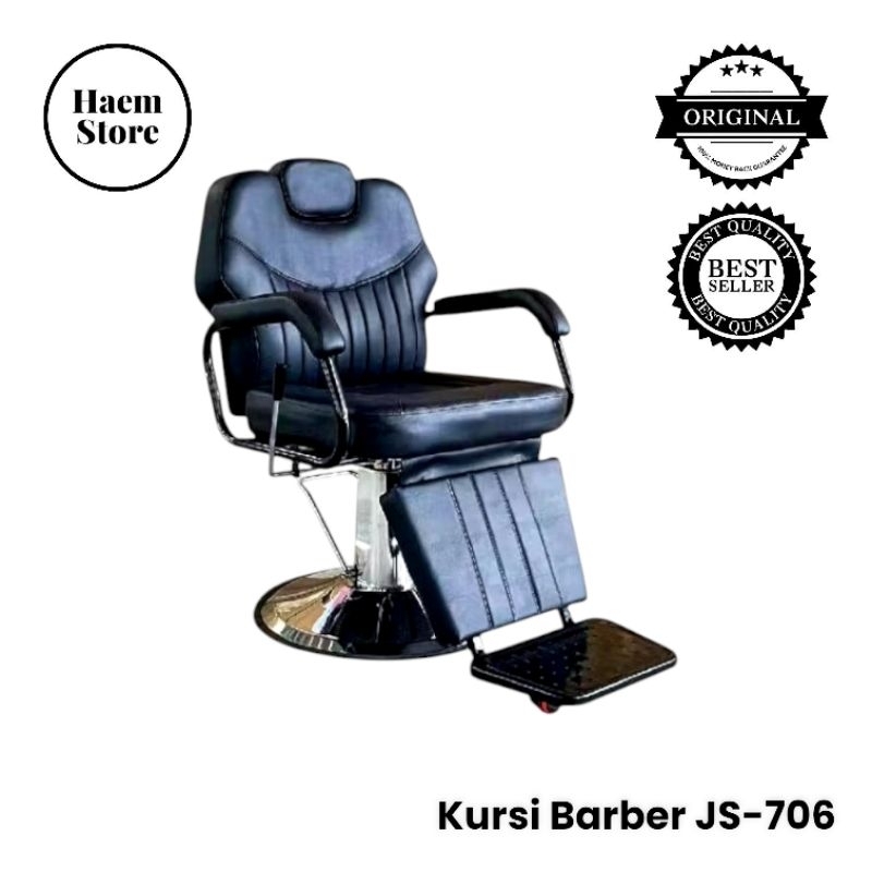 Kursi Barber Hidrolik JS-706 Kursi Barbershop Salon Pangkas Rambut