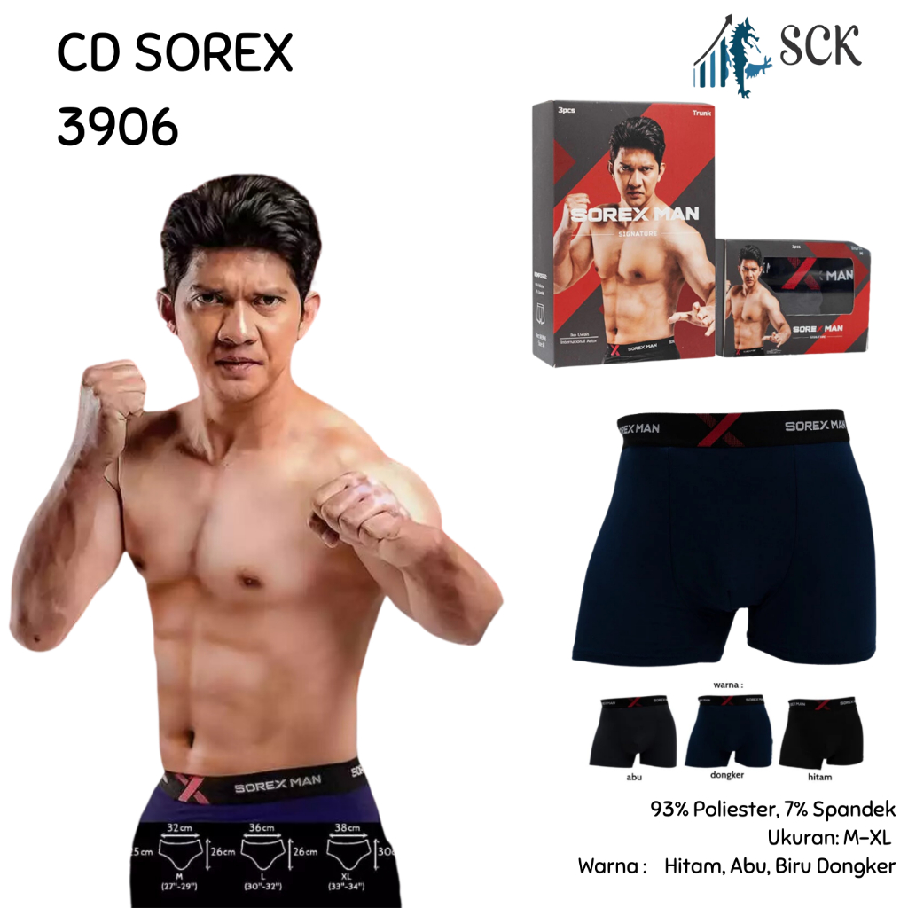 [ISI 3] CD Pria SOREX 3906 / Boxer Cowok CD Cowok SOREX - sckmenwear GROSIR