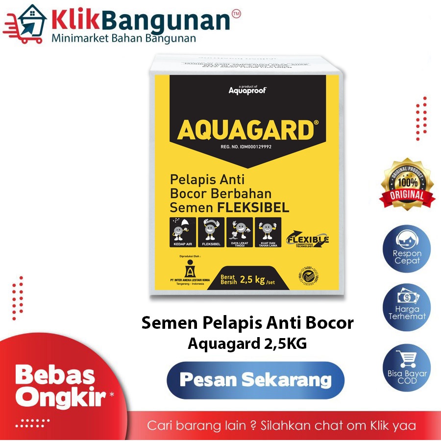AQUAPROOF AQUAGARD SEMEN PELAPIS ANTI BOCOR 2,5KG / SEMEN WATERPROOFING