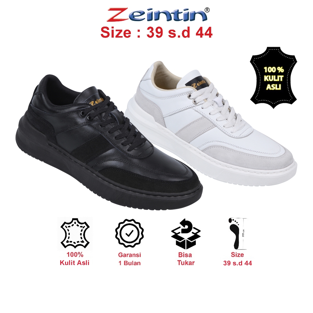 Zeintin - Sepatu Sneakers Pria Kulit Asli Sepatu Casual Pria Zeintin AS 7053