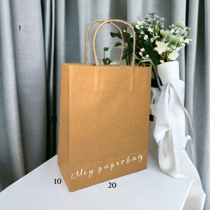 

Paper Bag 20x25 Polos Cokelat Tali Kertas Premium