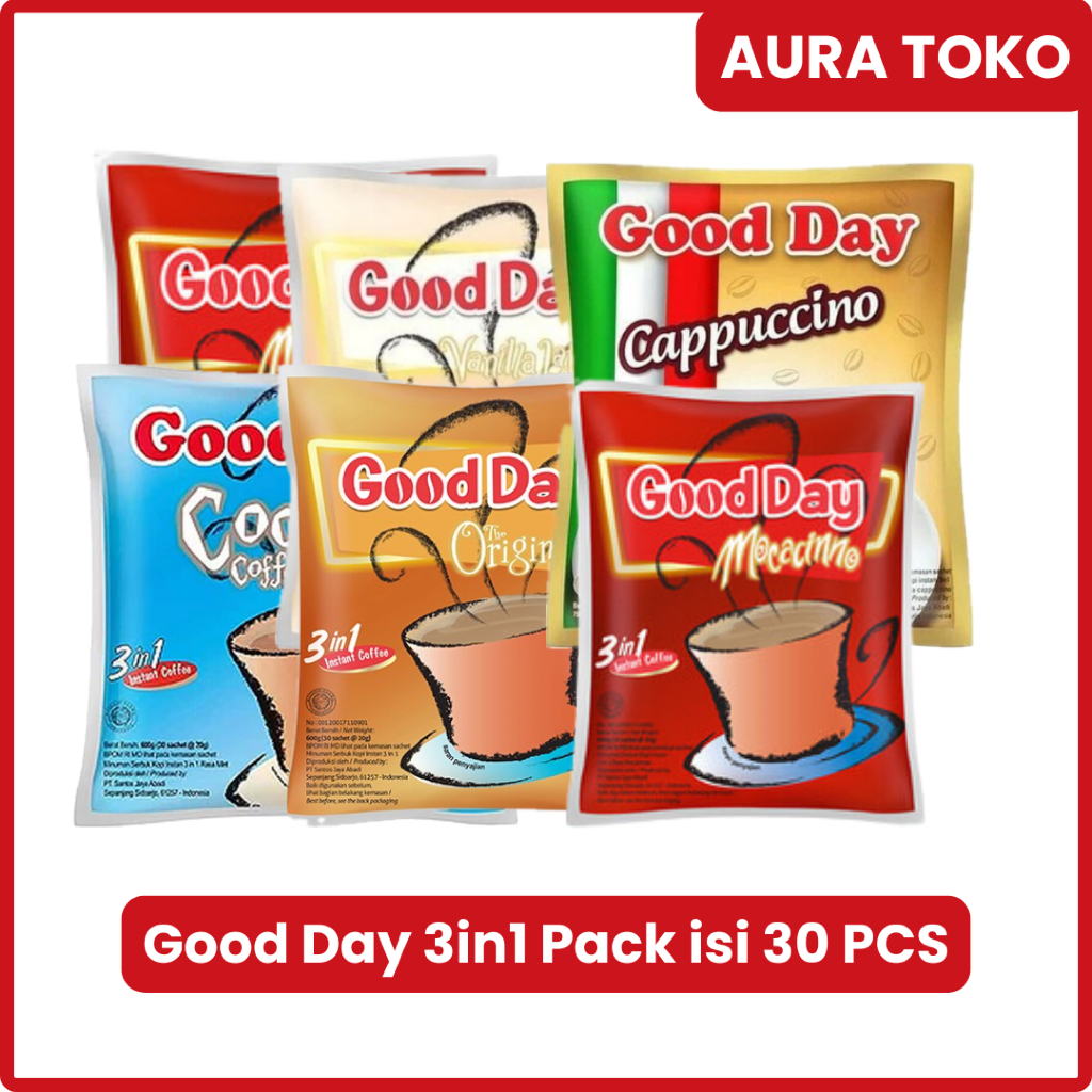 

All Variant Good Day Pack isi 30pcs | Good day Capuccino Original Vanilla Latte Coolin' Coffee Chococcino Moccacino