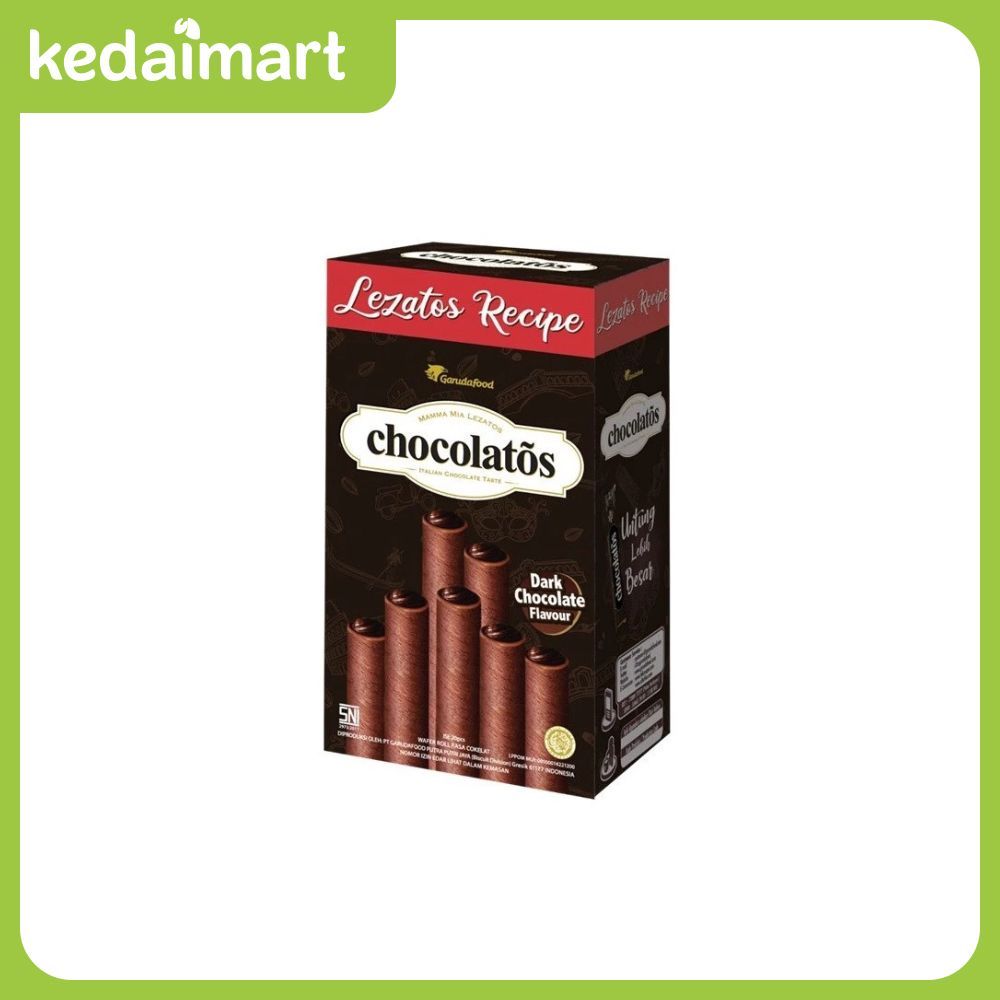 

Chocolatos Wafer Roll Rasa Dark Chocolate Isi 24 x 14 Gram