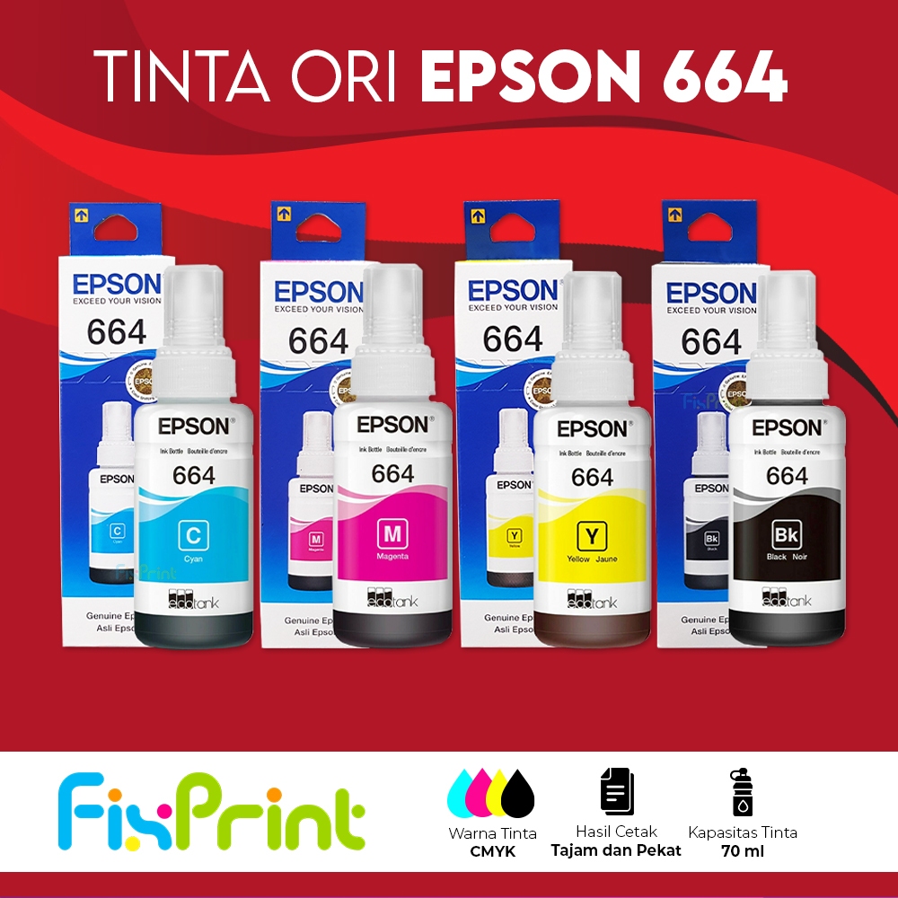 Tinta Original 664 Tinta Refill Printer Epson L110 L120 L210 L350 L220 L310 L120 L300 T664 664 T6641