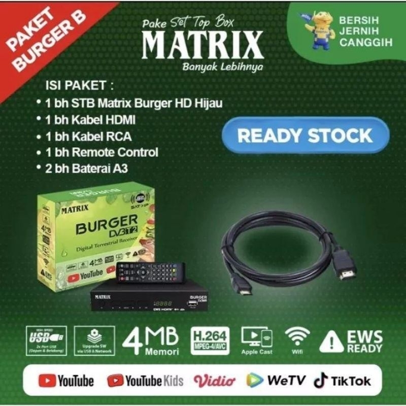 Set Top Box DVB T2 MATRIX Burger