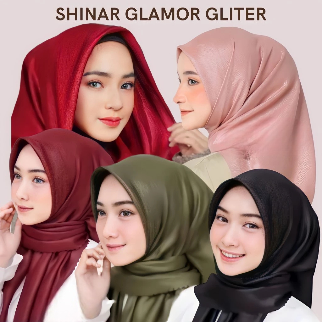 Jilbab Hijab Kerudung Segiempat Sinar glamor/jilbab segiempat Sinar glamour