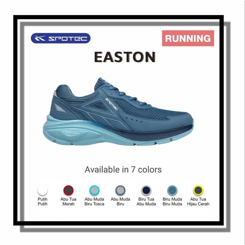 SPOTEC Sepatu RUNNING EASTON Warna Biru Muda - Biru Muda