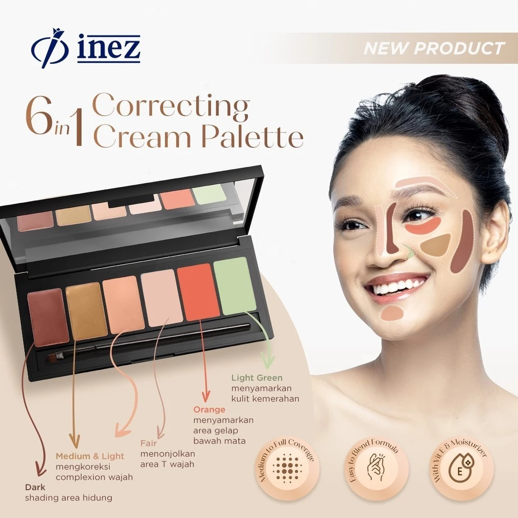 LADY LOOK | Inez Cosmetics 6 in 1 Correcting Cream Palette