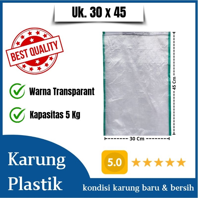 Karung plastik TRANSPARAN karung beras ukuran 5 Kg (30x45)