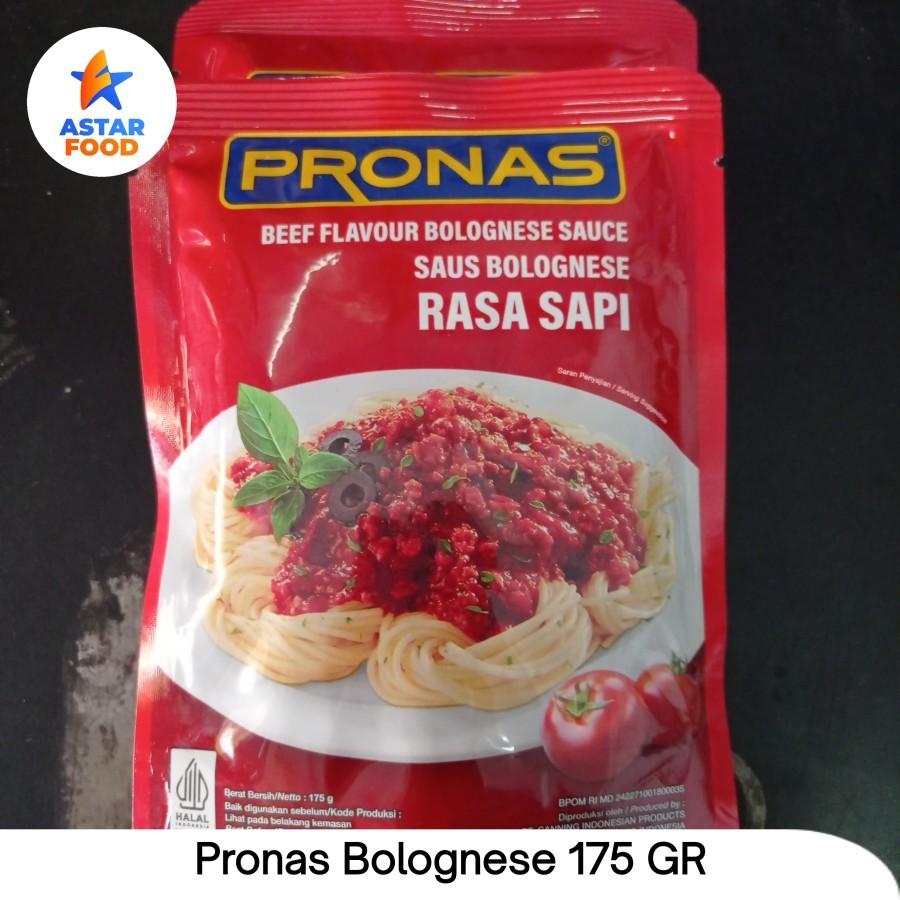 

PRONAS SAUS SPAGHETI BOLOGNAIS SPAGHETTI BOLOGNESE SAUCE SAPI 175GR