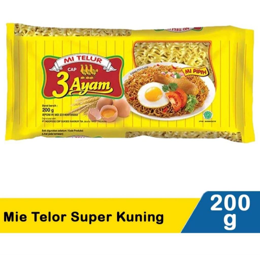 

Cap 3 Ayam Mie Telor Kuning Telur 200 Gram