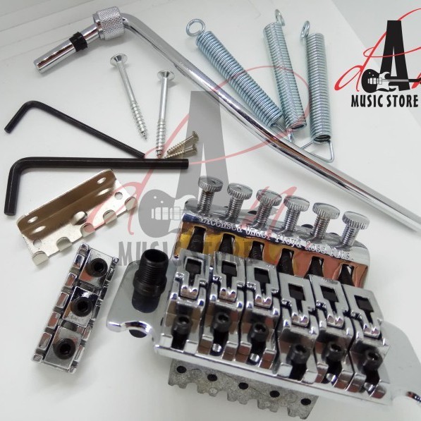 Tremolo Updown Up Down Floyd Rose Licensed Chrome Silver Black Hitam Termurah