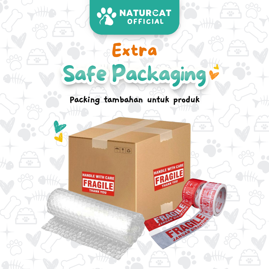 

TAMBAHAN BUBBLE WRAP DAN LAKBAN FRAGILE Sebagai Tambahan Packing Agar Aman -Naturcat