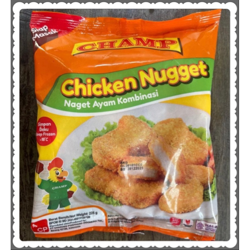 

CHAMP Chicken Nugget ( Naget Ayam Kombinasi) 225 g