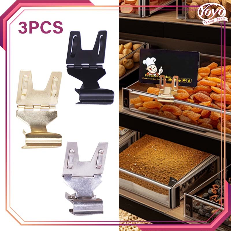 

3pcs Jepit Label Harga Logam Penjepit Harga Price Tag Untuk Papan Label Harga Jepitan Promo Penjepit