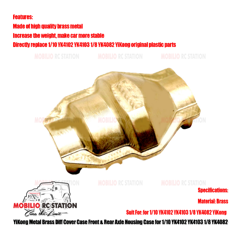 Upgrade Brass Diff Cover Case Front Rear Axle for Yikong YK4102 YK4082