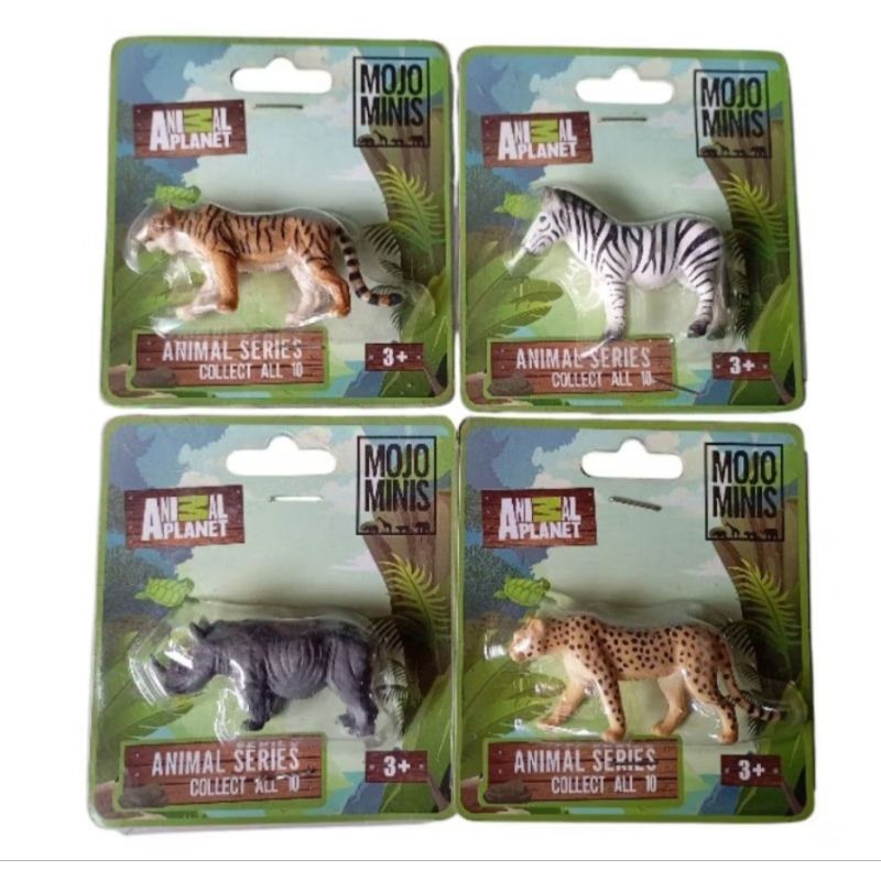 Paket 7 & 5 pcs mainan hewan macan singa zebra jerapa mainan anak MOJO MINIS ANIMAL SERIES COLLECT P