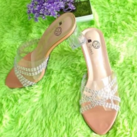 Sandal wanita Heels Hak KACA 5cm