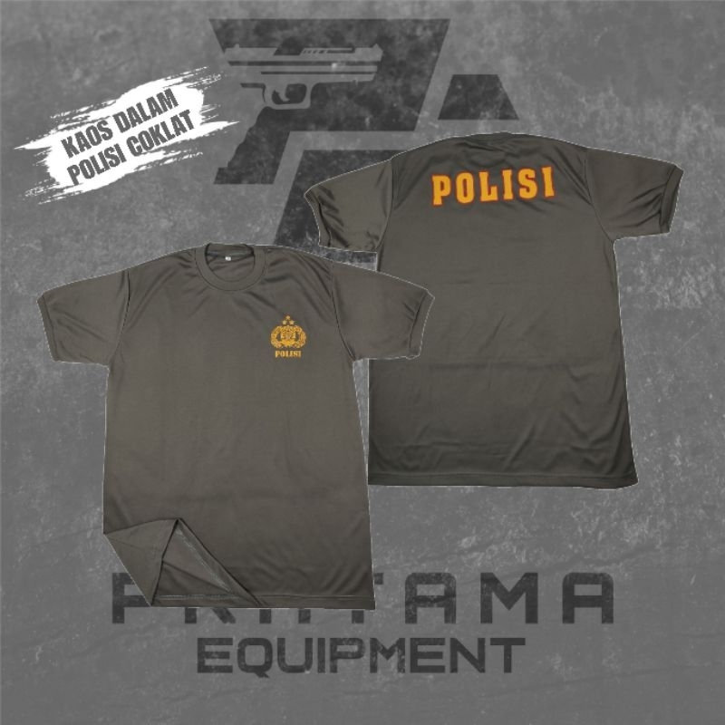 KAOS DALAM COKLAT POLISI / KAOS DALAM POLISI / KAOS DALAM