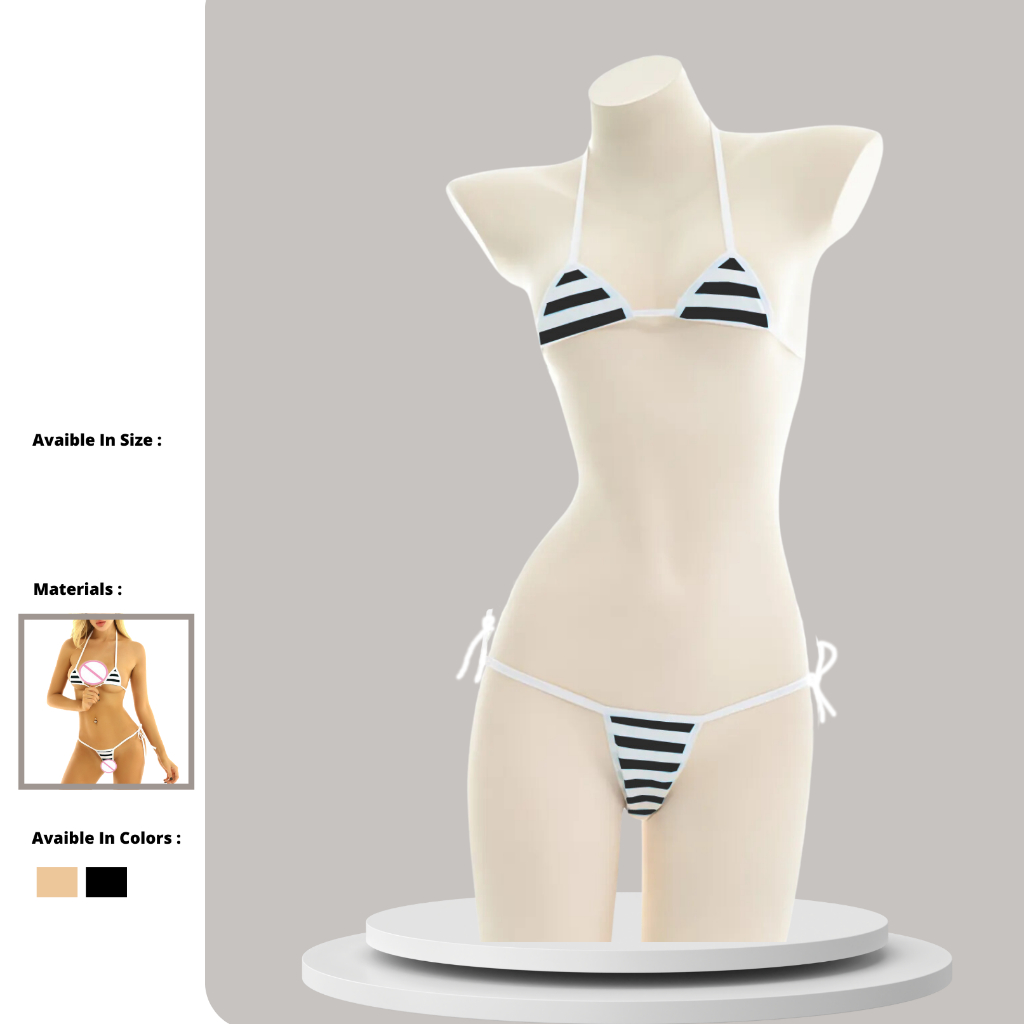 Set G String Dan Bra Striples / G String Thong Dan Bra Salur 036