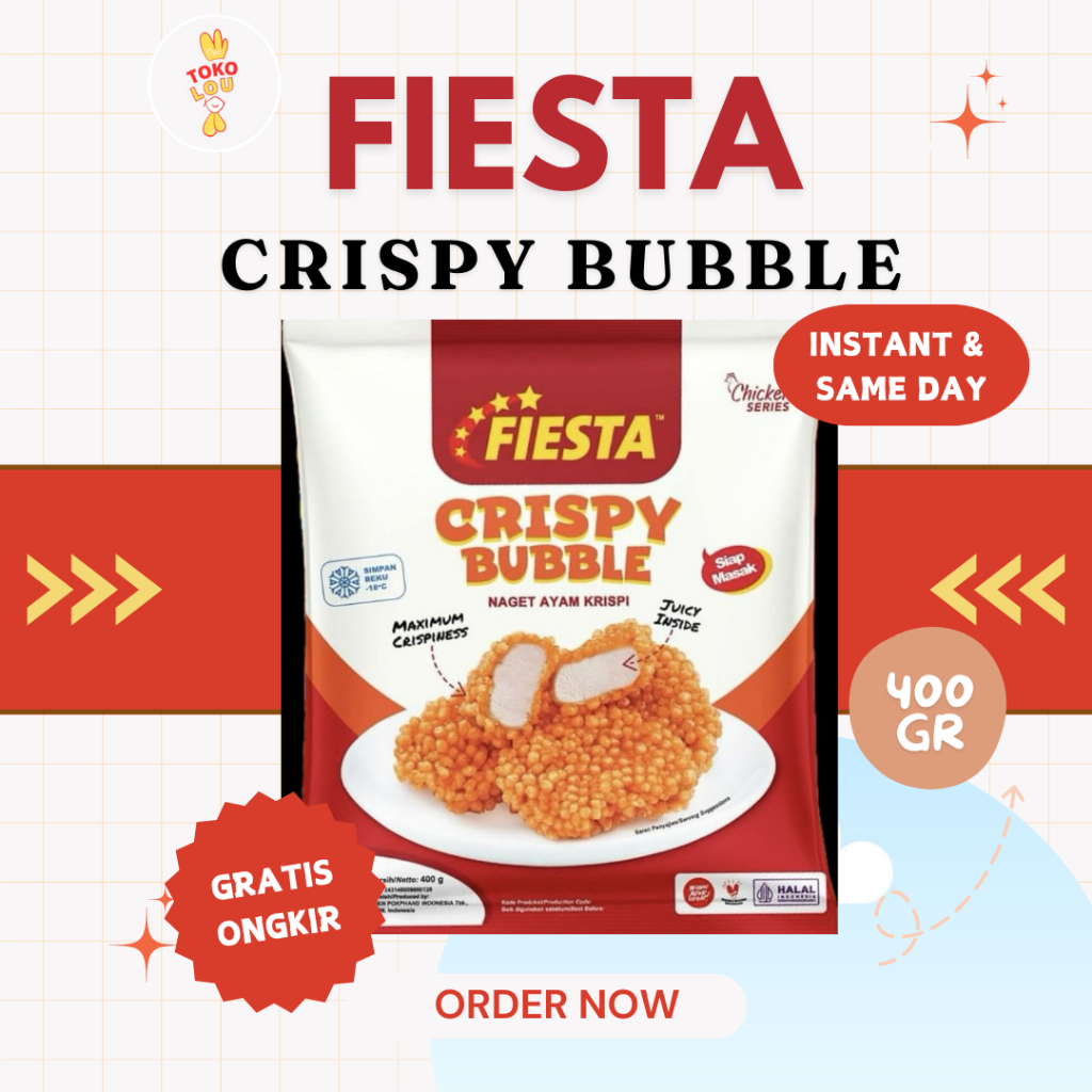 

FIESTA CRISPY BUBBLE 400 GRAM | NAGET AYAM KRISPI