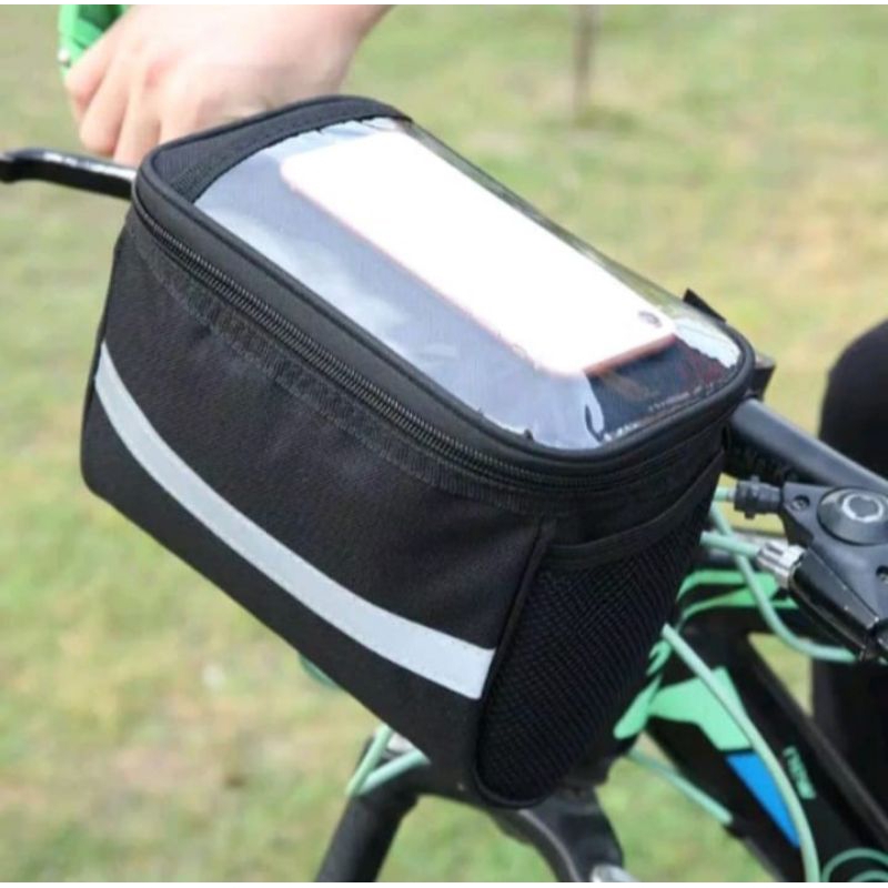 GRUNGENEW- TAS KERANJANG STANG SELI BESAR SEPEDA LIPAT HANDLEBAR BAG MTB