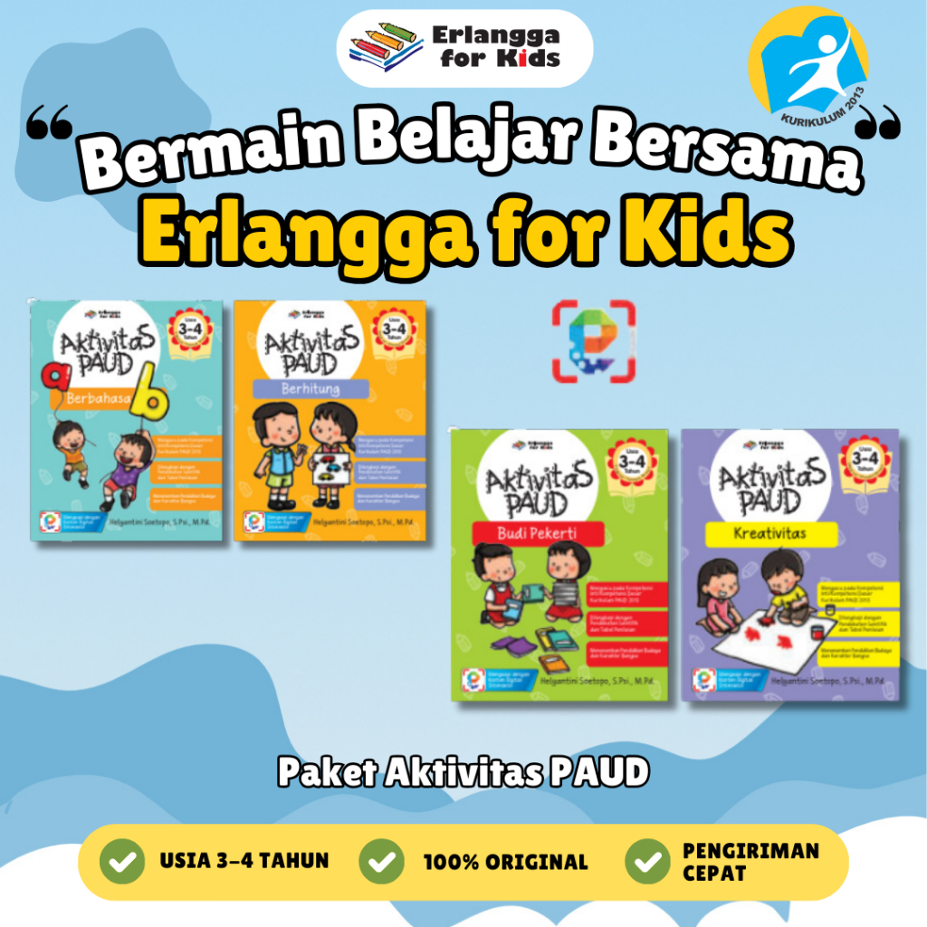 [Erlangga] Buku Paket TK dan PAUD Anak: Aktivitas Paud - Erlangga For Kids