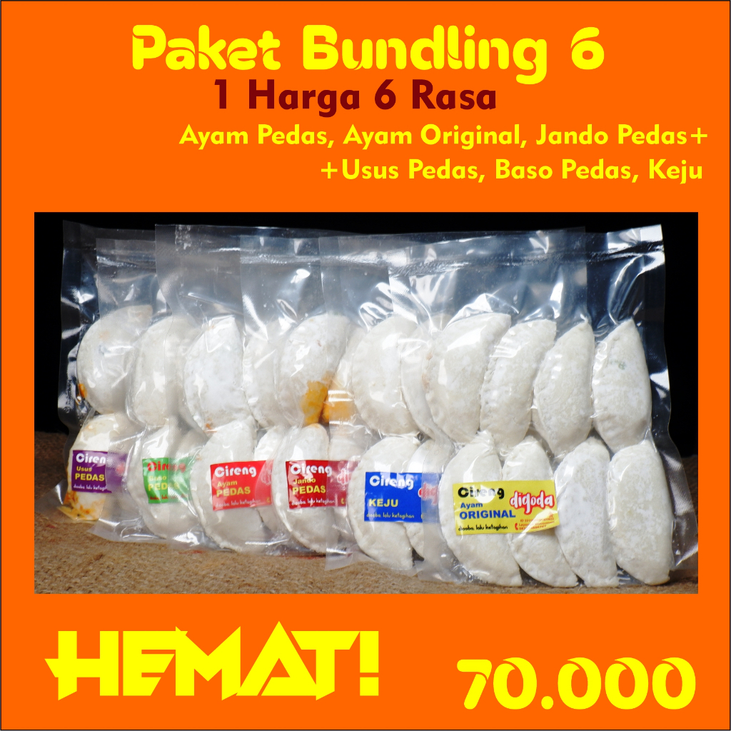 

[ Paket Bundling 6 ] : Satu Harga 6 Rasa Cireng Isi Enak