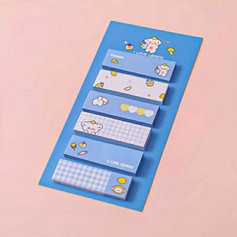 

Stiker Anak Notes Motif Karakter Lucu 6 in 1 Tempelan Kertas Catatan Pembatas Buku Tulis isi 120 Lembar