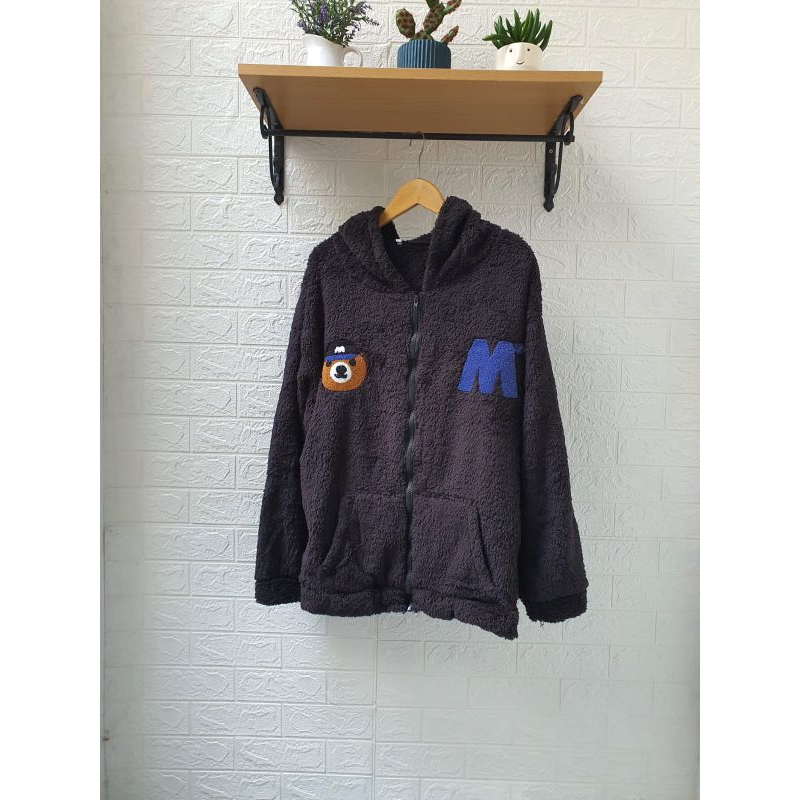 Jacket Hoodie Bulu Wanita Premium