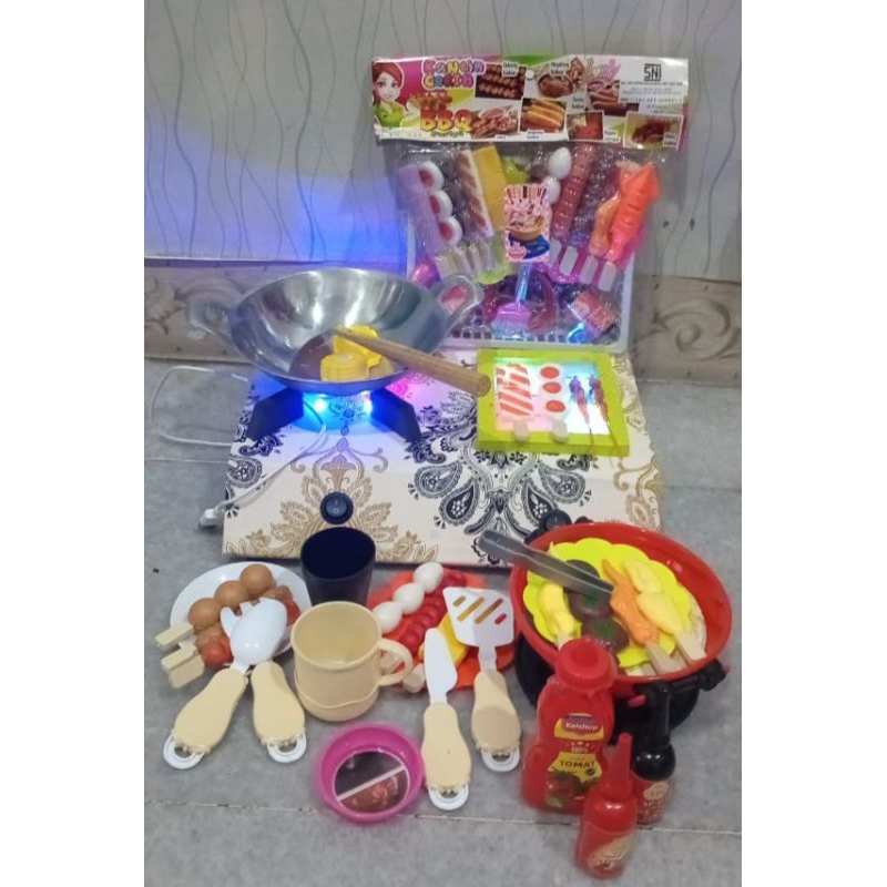 Mainan Anak Viral, Mainan Komporan Anak 2 Tungku set,  Mainan Masak-masak