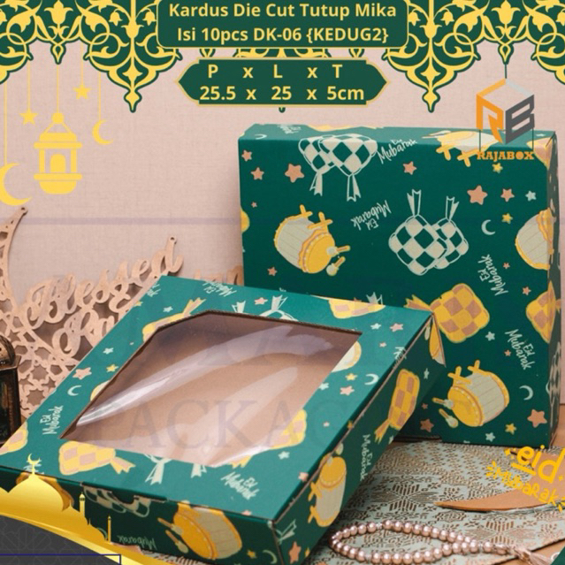 

Box Hampers Lebaran Idul Fitri dos kue 25x25x5cm