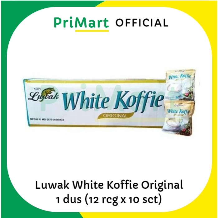 

Luwak White Koffie / Luwak White Coffee dus (12 renceng x 10 pcs) total 120 bungkus