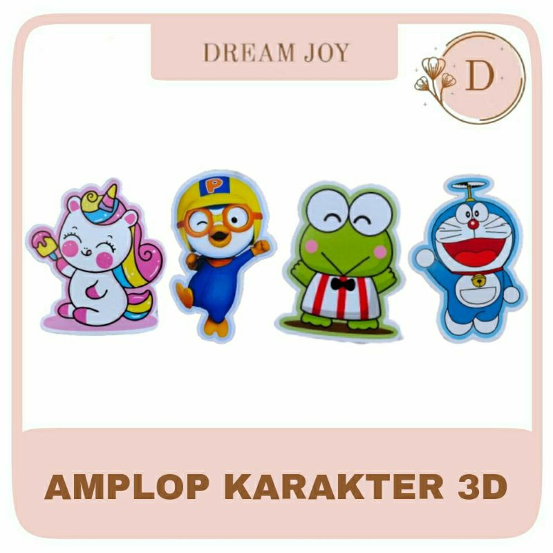 

(COD) ISI 5 AMPLOP KARAKTER KARTUN 3D AMPLOP LEBARAN