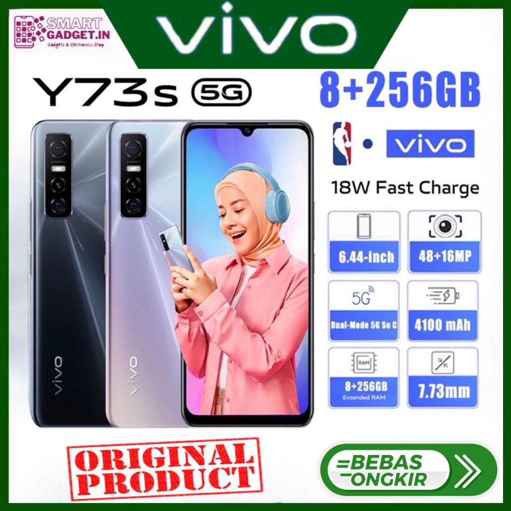 VIVO Y73s 5G HP Murah RAM 12GB+512GB Smartphone Layar AMOLED 6.44 inci, Android Handphone Cuci Gudan