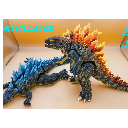 Cuero Mainan Burning Godzilla Artikulasi
