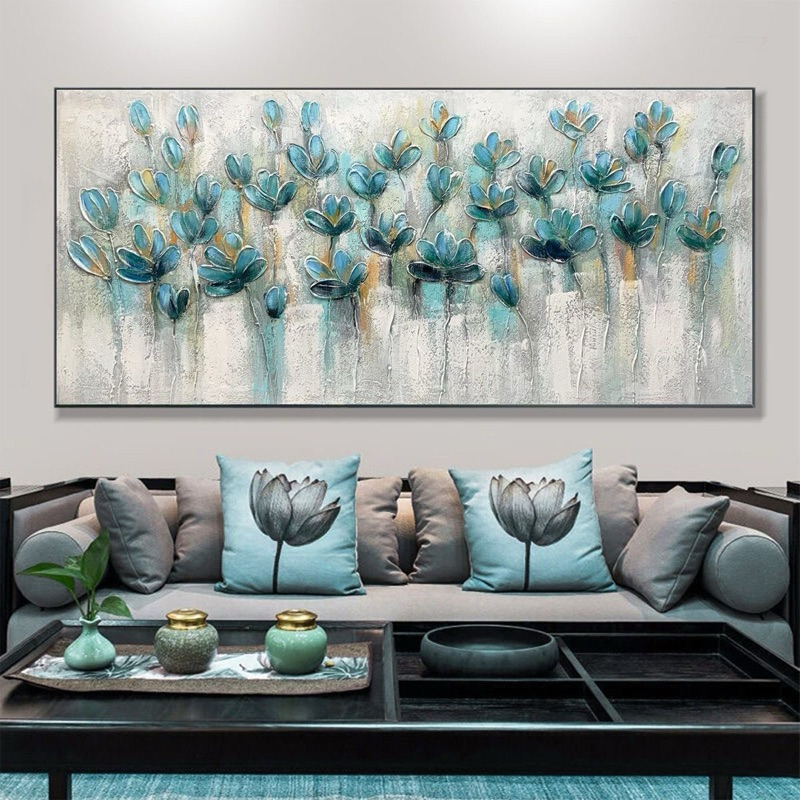 Lukisan dinding bunga minimalis aesthetic