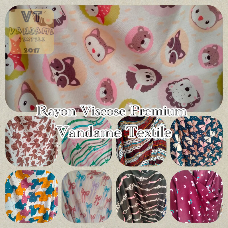 Kain Katun Rayon Viscose Premium | Katun Rayon Motif Anak-Anak | Katun Rayon Motif Bunga | Katun Ray