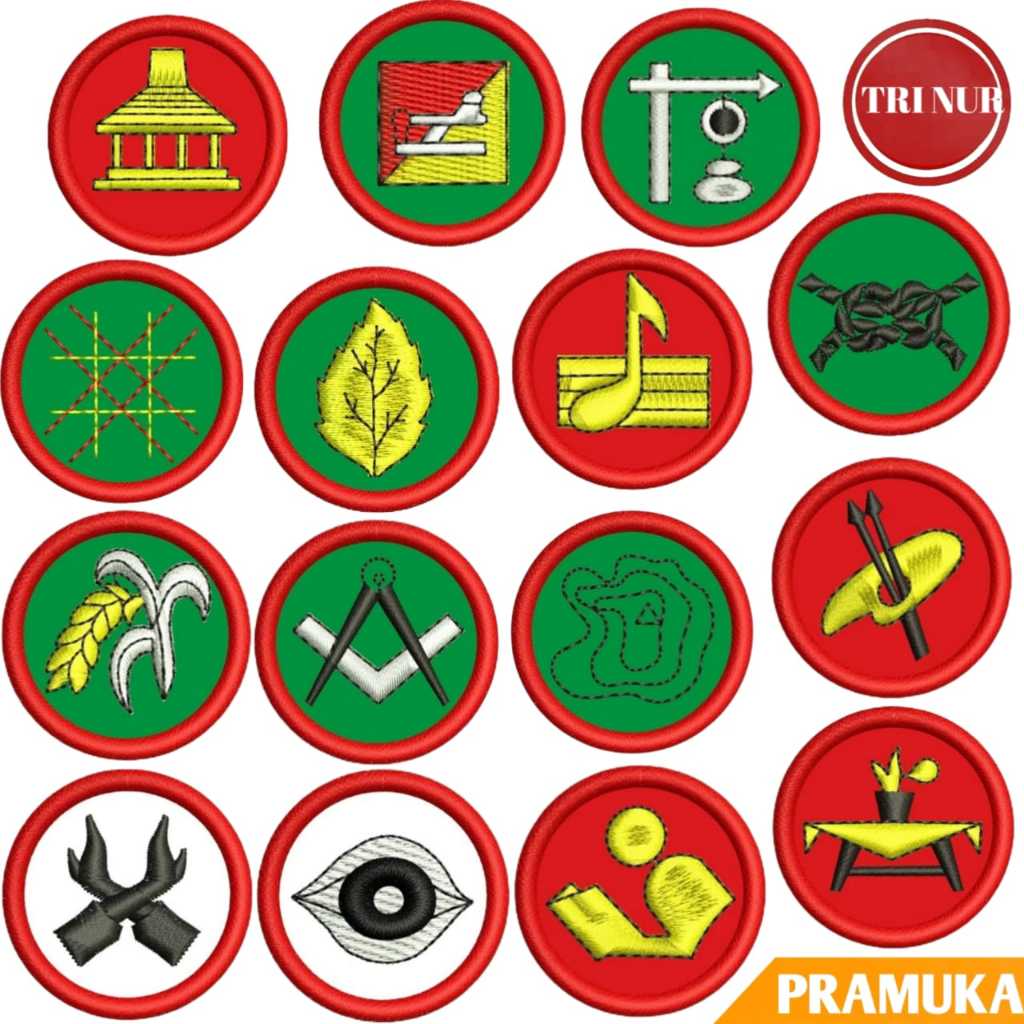 TKK Penggalangan Purwa (BULAT MERAH) Wajib & Non Wajib Bordir / Badge Tkk Pramuka Penggalang Purwa K