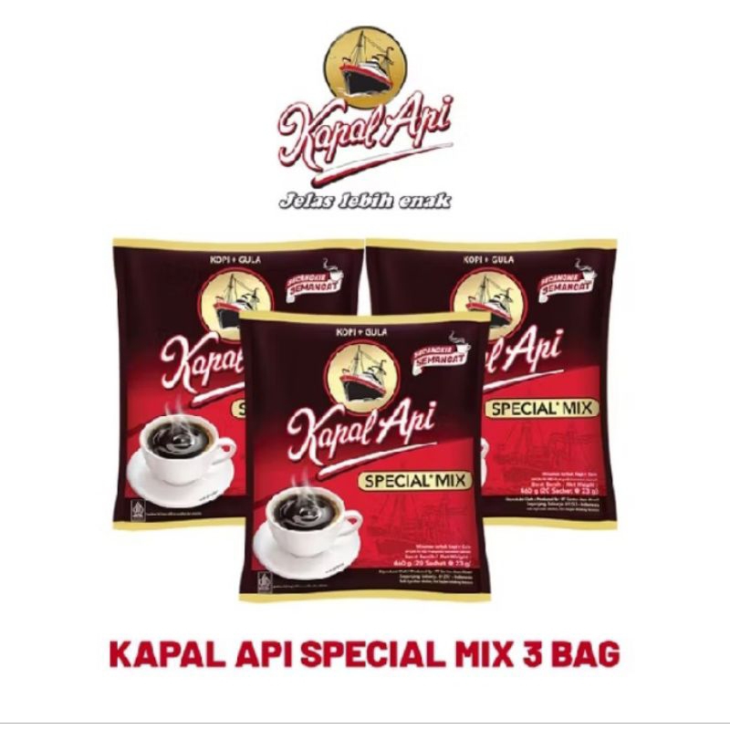 

Kopi Kapal Api Special Mix (3 PCS x 23 gr)