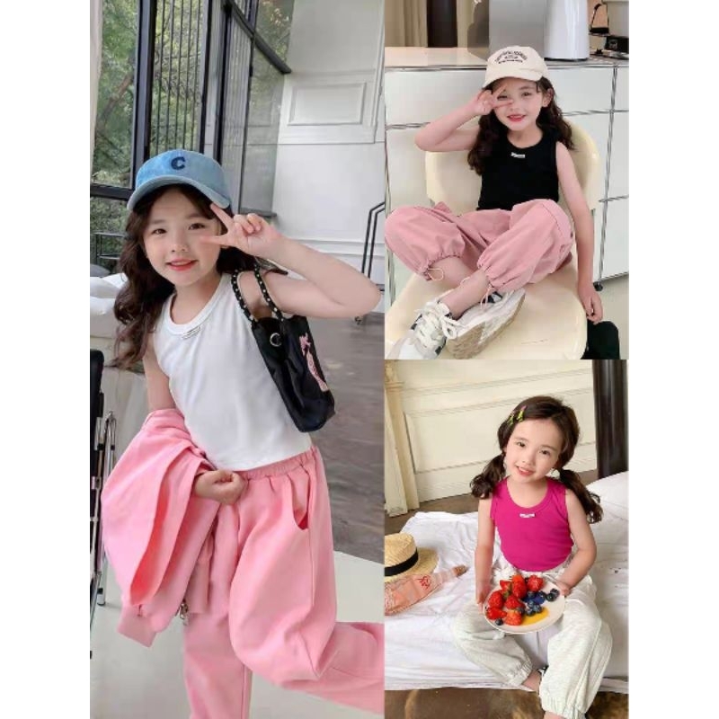 Tanktop Korea Anak Perempuan / Crop Top  Atasan Anak Perempuan Kekinian N-004