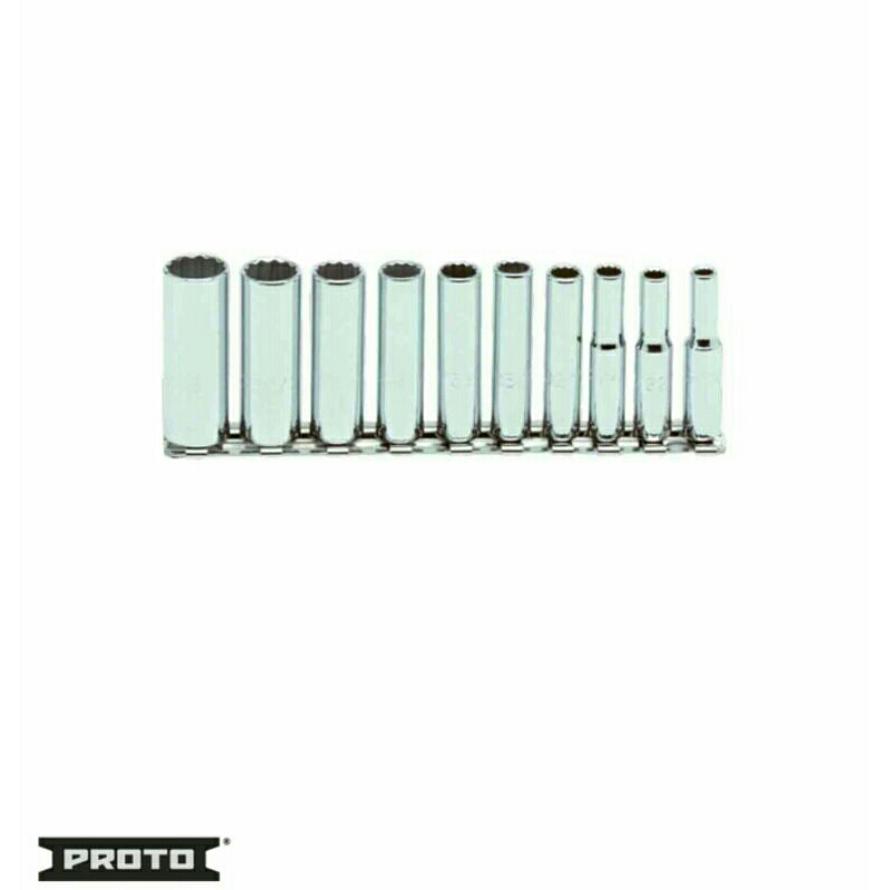 Proto 1/4" Drive 10 Piece Deep Socket Set - 12 Point-J47100