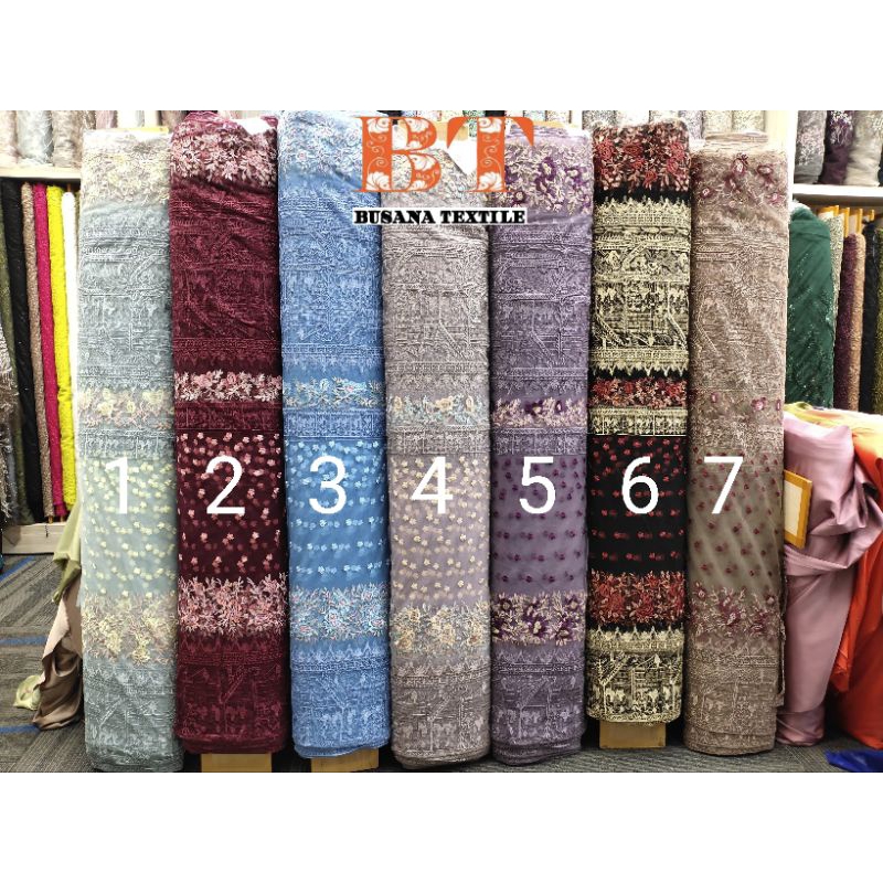 kain TILE BORDIR PREMIUM /TILE ETNIK || harga per setengah mtr