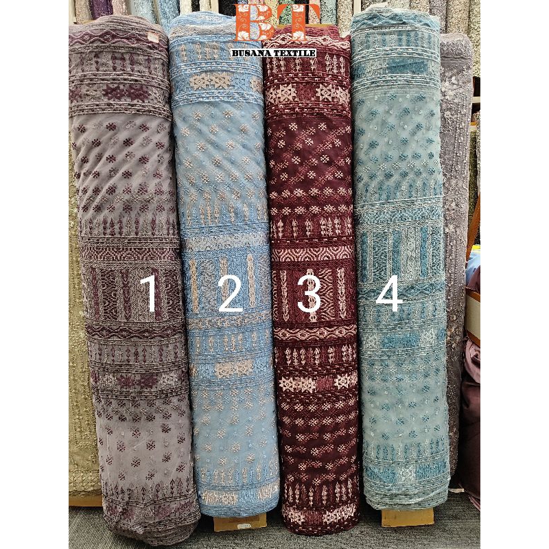 kain TILE BORDIR PREMIUM / TILE ETNIK || harga per setengah mtr