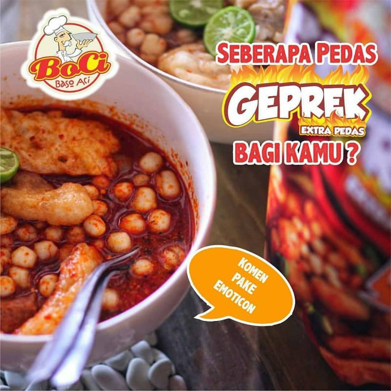 

Boci baso aci manjiw geprek