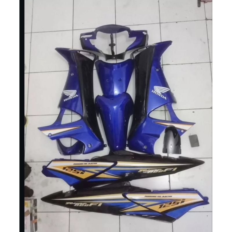 Cover body halus full set supra wave hitam biru honda supra 125 old wave thailand wave