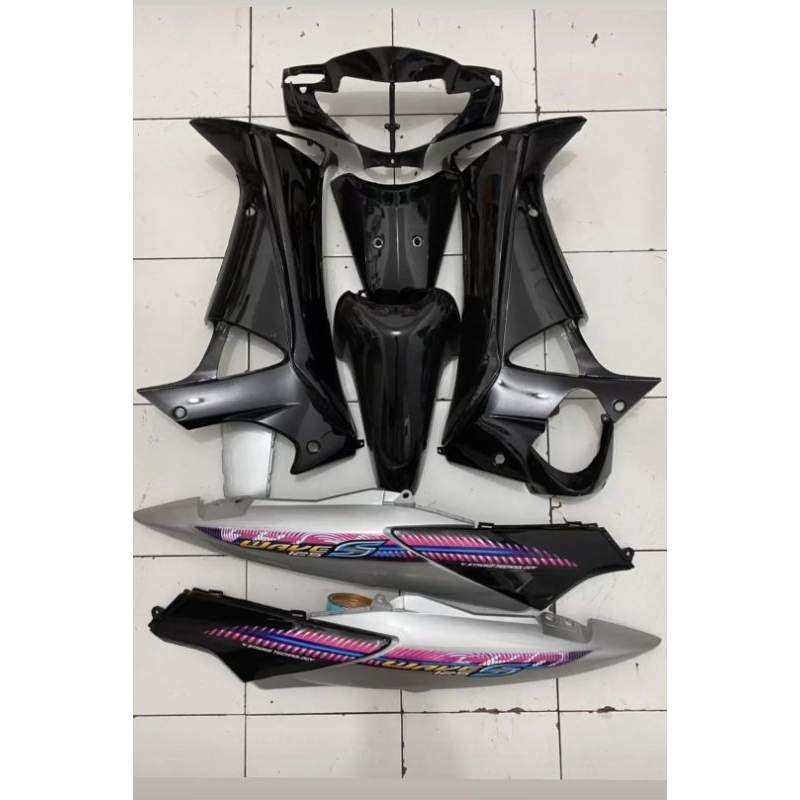 Cover body halus full set supra wave hitam silver honda supra 125 old wave thailand