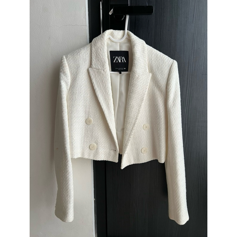 zara crop blazer