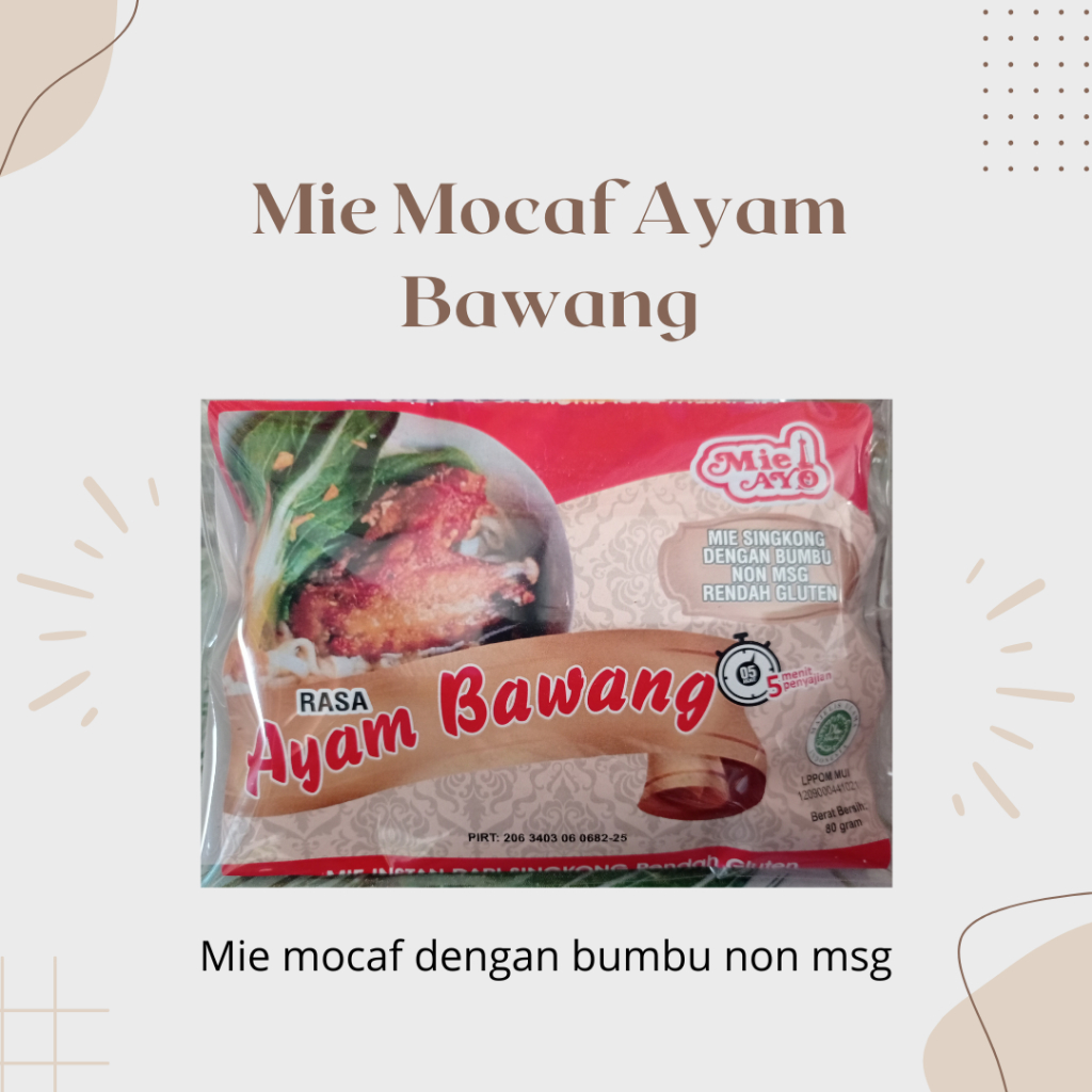 

Mie Mocaf Singkong Ayam Bawang Non Msg