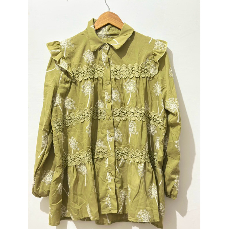 Atasan wanita/ Kemeja Wanita/ Katun renda motif bunga